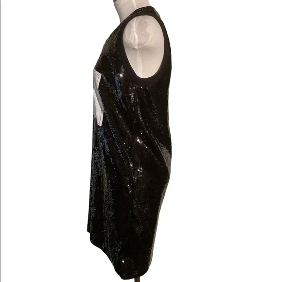MSGM Milano Dream Rapid Eye Movement Dream Black Sequin Dress Size 40